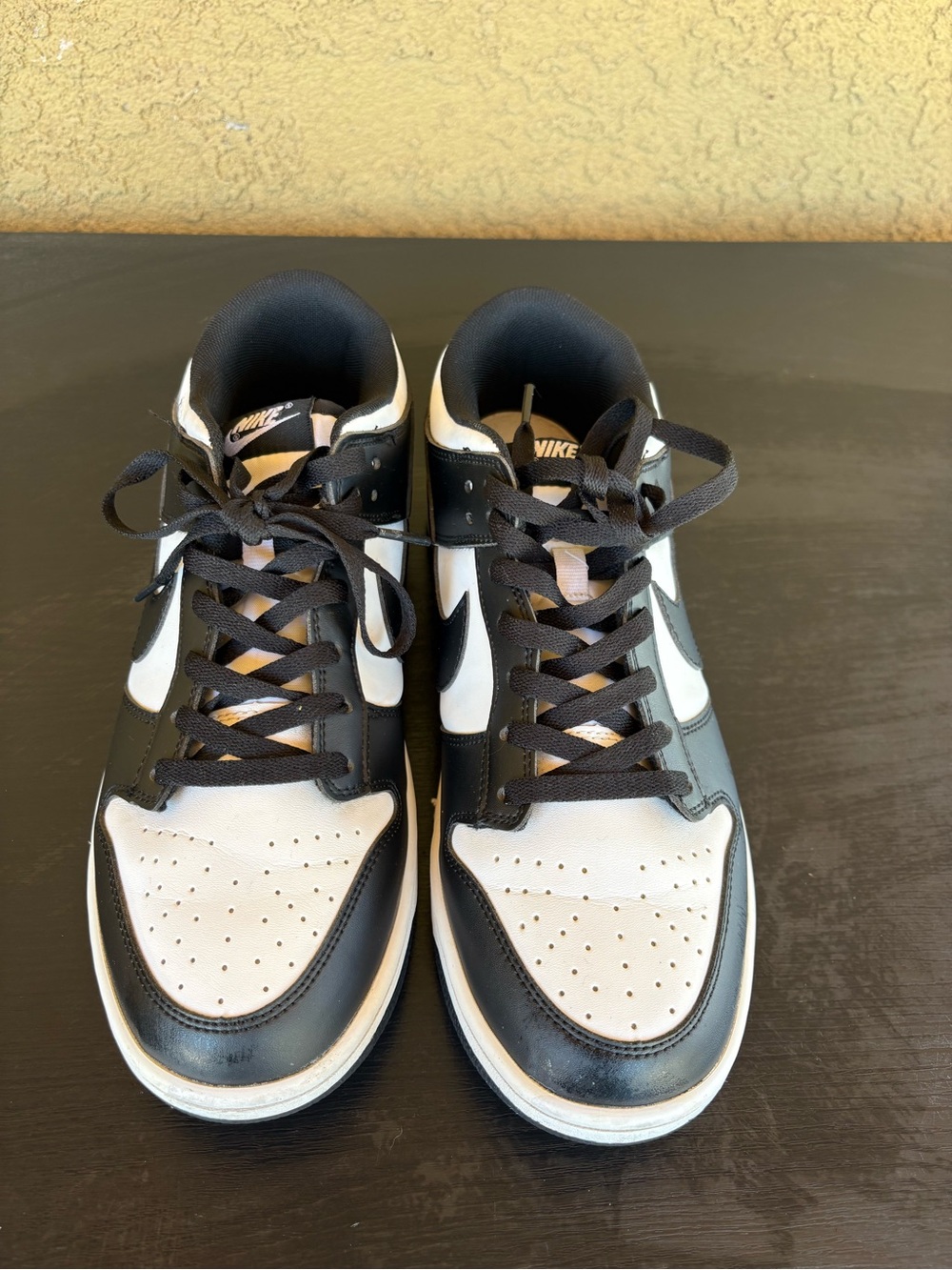 Nike Black and White Leather Low-Top Sneakers
